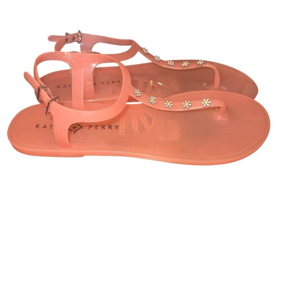 Katy Perry Women's The Geli-T Strap Flat Sandals, DAISY/OASIS PINK,  Size 10 - Picture 6 of 9